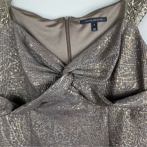 David Meister | Embroidered Cap Sleeve Cocktail Dress | Size 8 - Picture 7 of 15